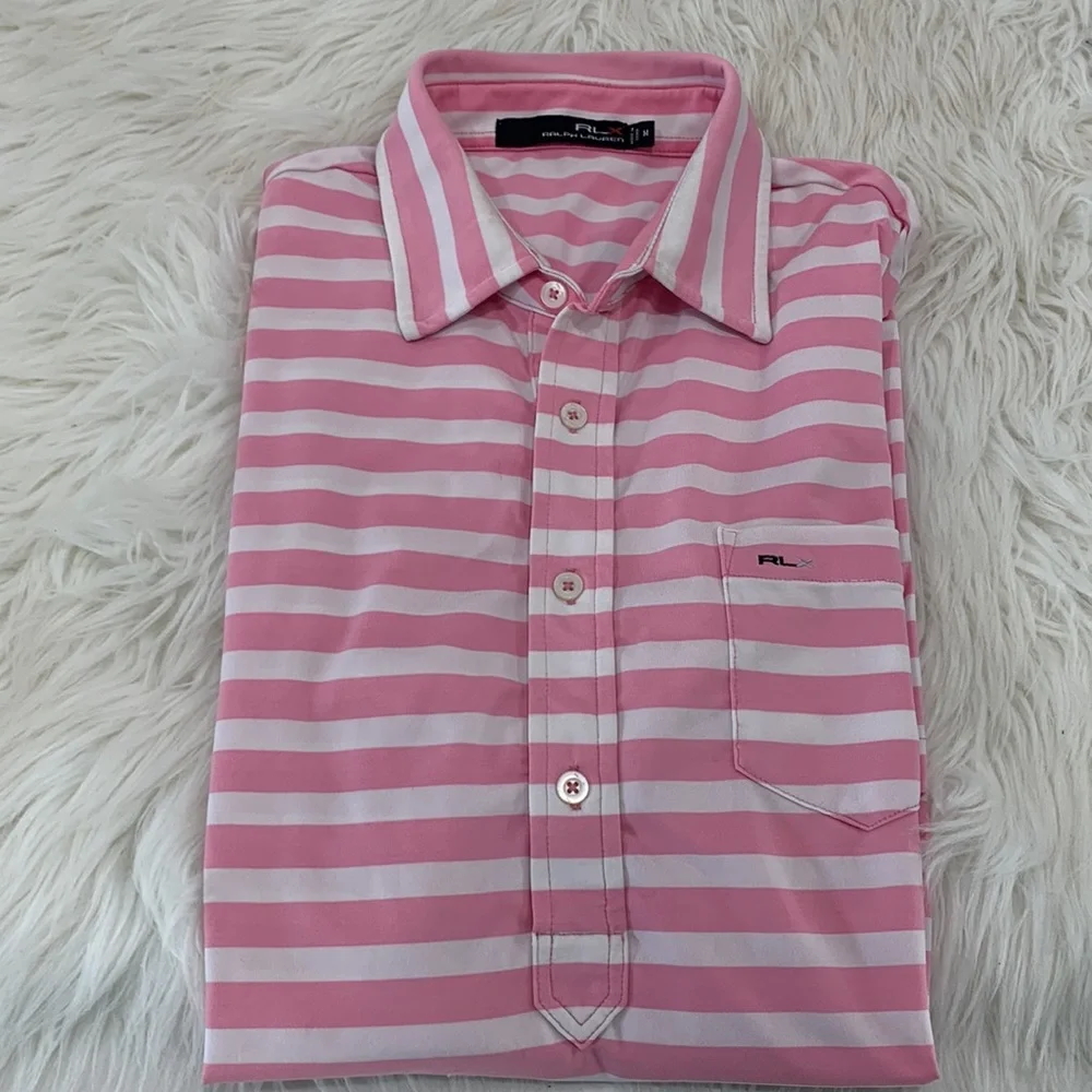 Polo Ralph Lauren Pink‎ White Stripes. Size M